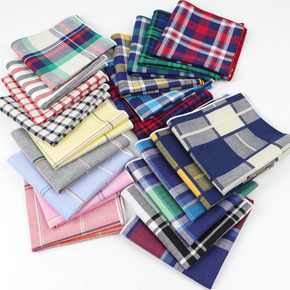 Handkerchief Cotton Men - ผู้ชายผ้าเช็ดหน้าผ้าฝ้ายทอการพิมพ์ที่มีสีสันลายสก๊อตพ็อกเก็ตMens Casual Rainbowกระเป๋าผ้าเช็ดหน้าผ้าขนหนู
