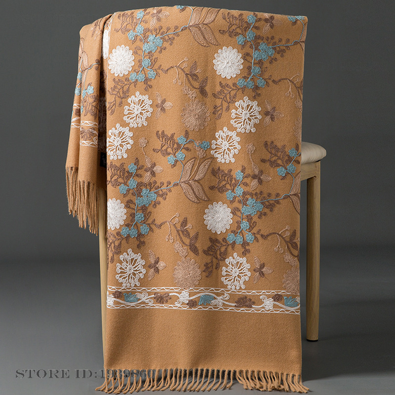 ผ้าพันคอแคชเมียร์พัชมีนาสำหรับ - Woven Scarf Blanket บทวิจารณ์และราคา
