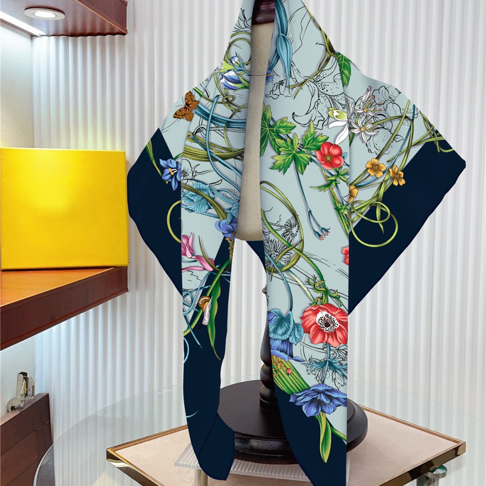 ผ้าพันคอผ้าไหมผู้หญิงดอกไม้พิม - Face Scarf Mask บทวิจารณ์และราคา