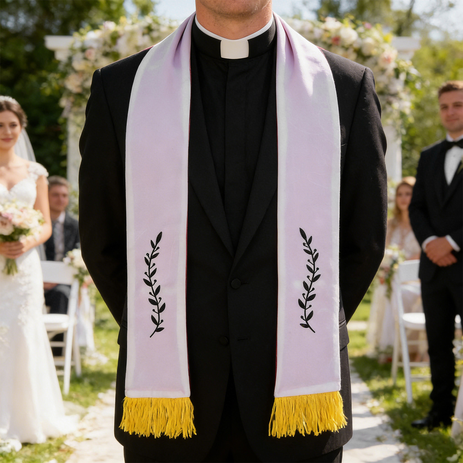 ผ้าคลุมไหลนักบวชแบบสองด้าน ปัก - Stole Wedding Shawl บทวิจารณ์และราคา
