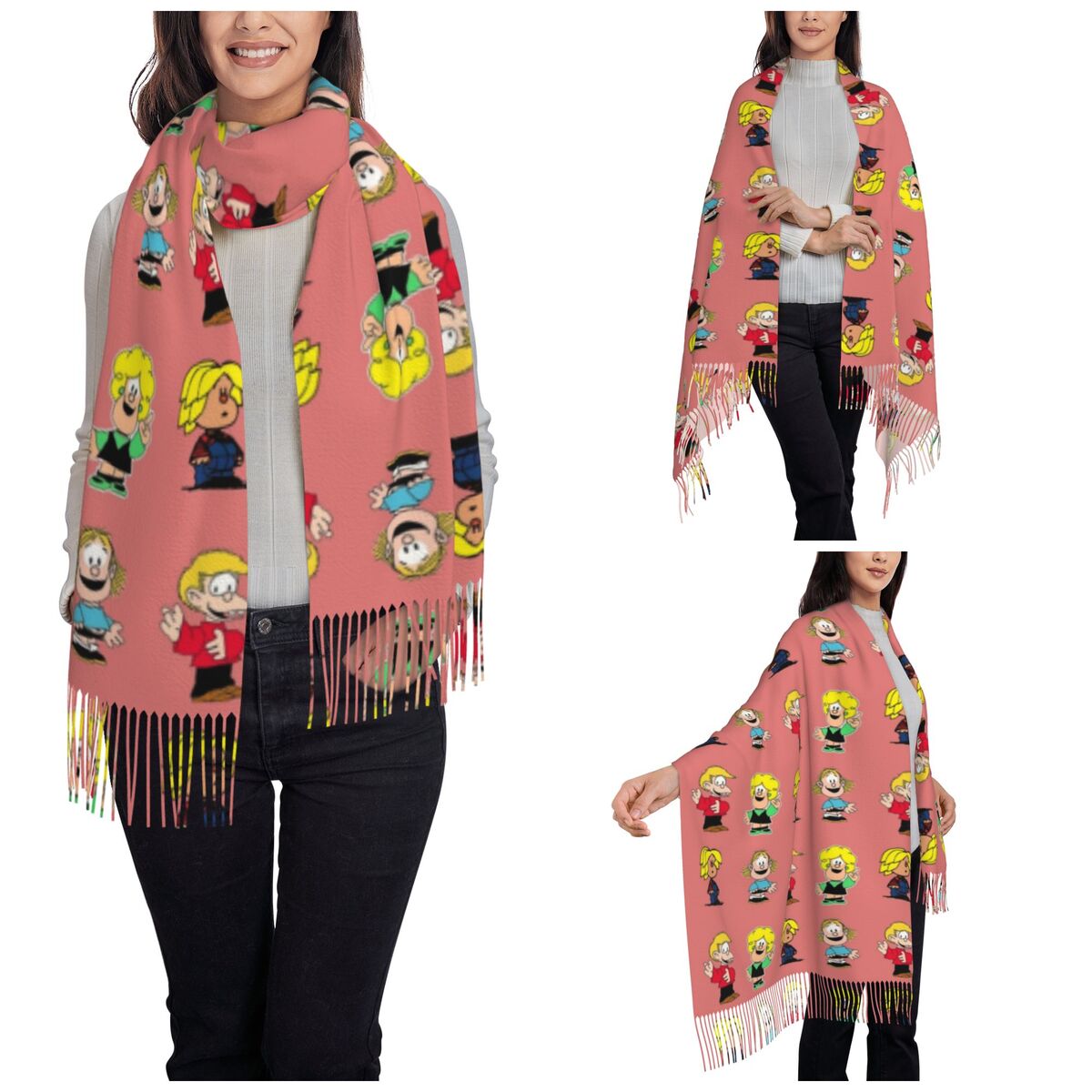 ผ้าพันคอพู่ห้อยสำหรับผู้หญิง ล - Pashmina Wrap Large บทวิจารณ์และราคา