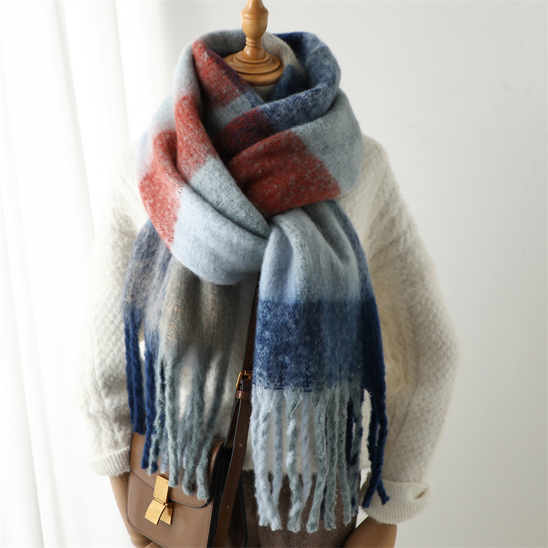 ผ้าพันคอลายตารางสำหรับฤดูใบไม้ - Muffler Men Wool บทวิจารณ์และราคา