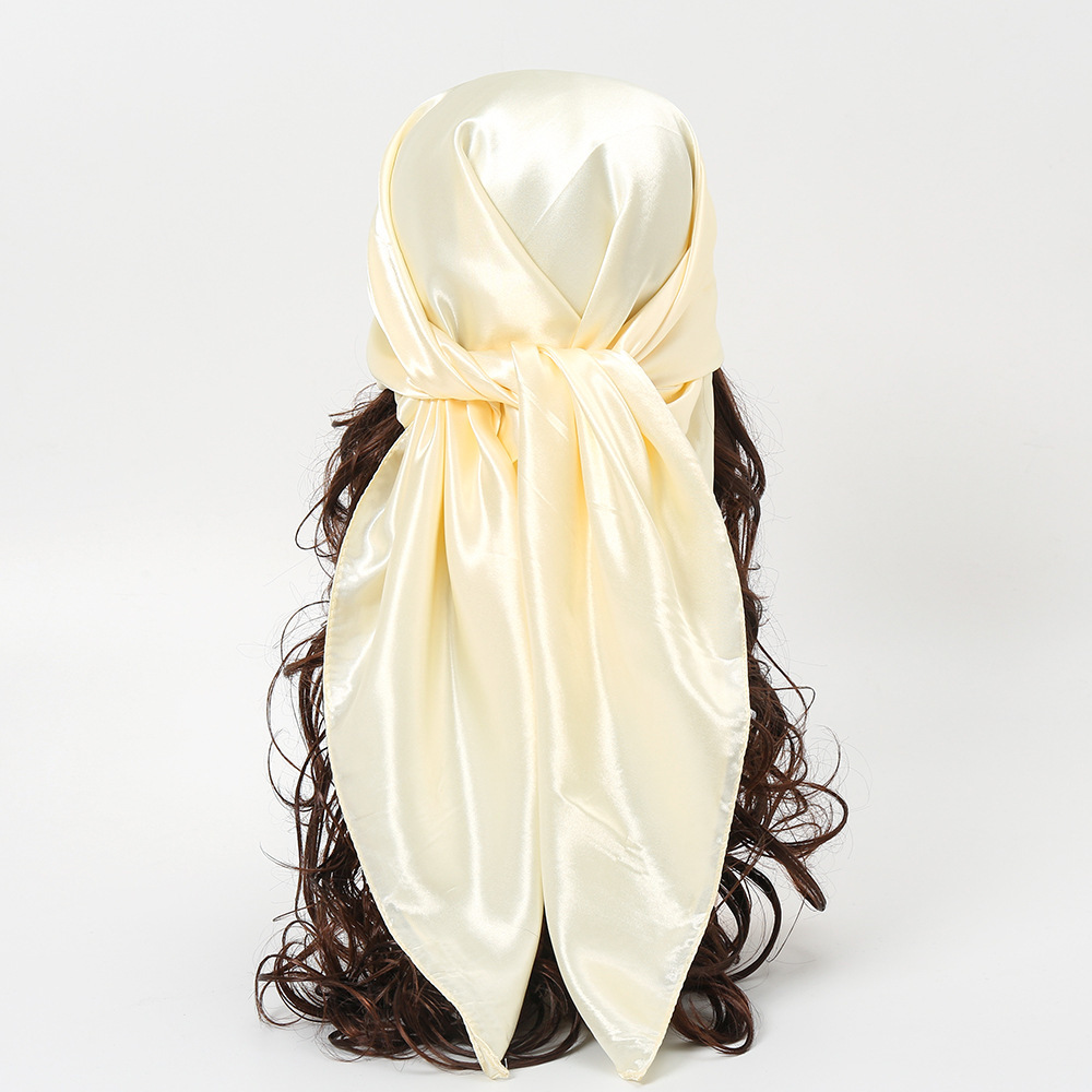 ผ้าคลุมไหล่/ผ้าพันคอไหมซาตินสี - Head Wrap Turban บทวิจารณ์และราคา