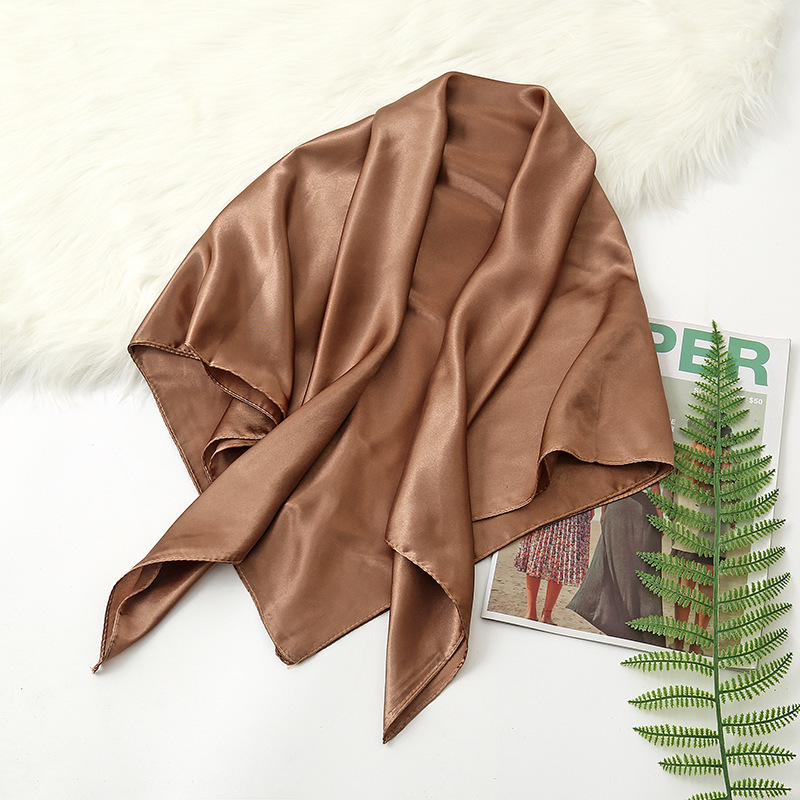 ผ้าคลุมไหล่/ผ้าพันคอไหมซาตินสี - Head Wrap Turban บทวิจารณ์และราคา